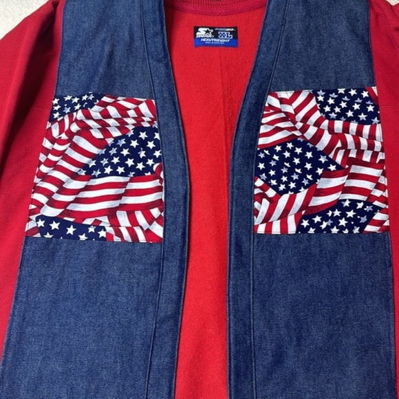 Vintage Starter Cardigan USA Flag Size XL - Picture 3 of 10